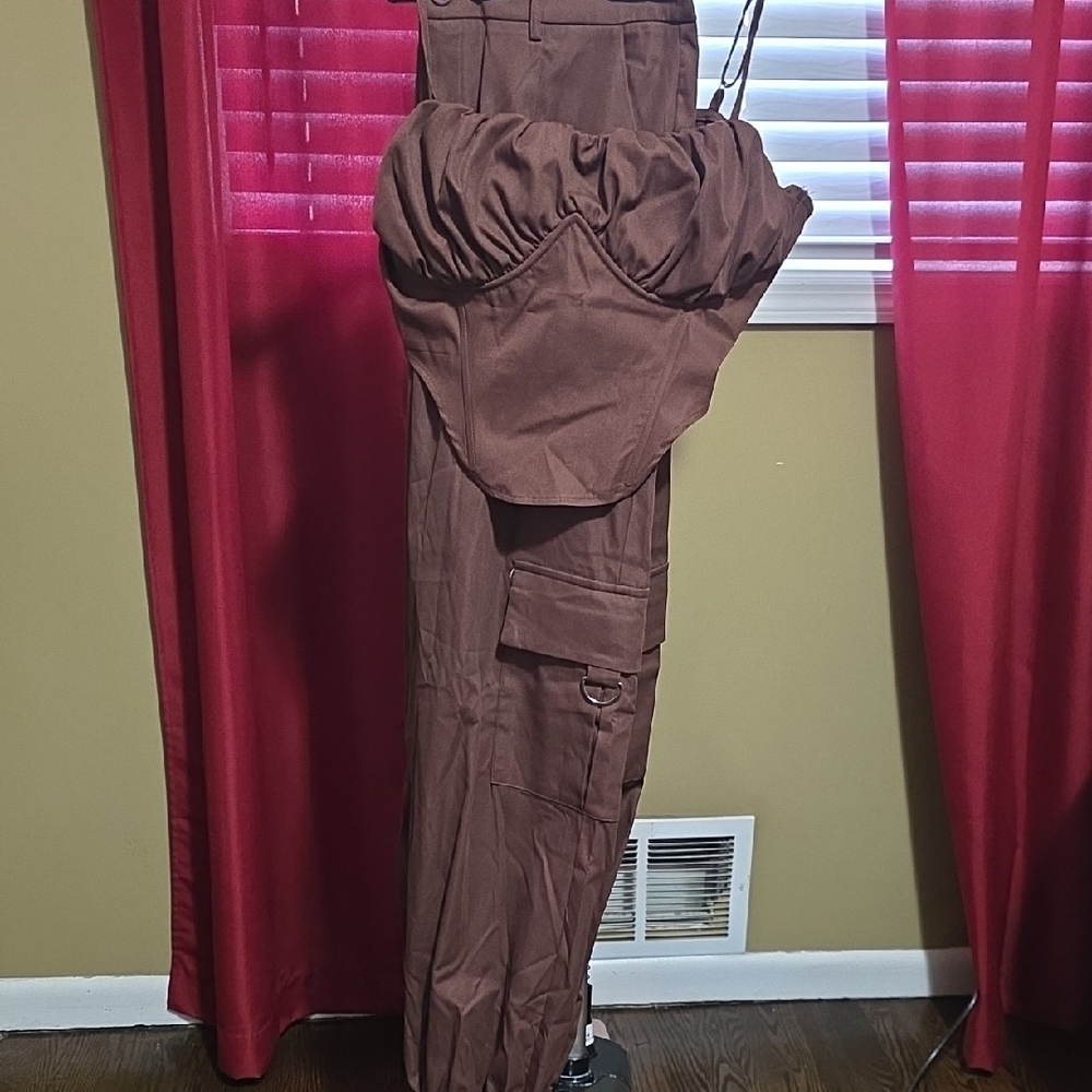 PrettyLittleThing Chocolate Brown Jumpsuit